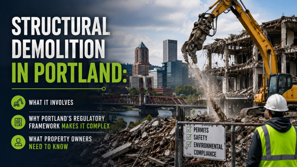 Structural Demolition in Portland: What It Involves, Why Portland's Regulatory Framework Makes It Complex, and What Property Owners Need to Know